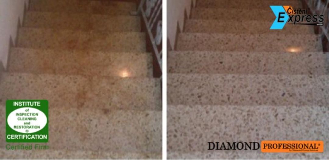 Čištění a renovace mramorových schodů